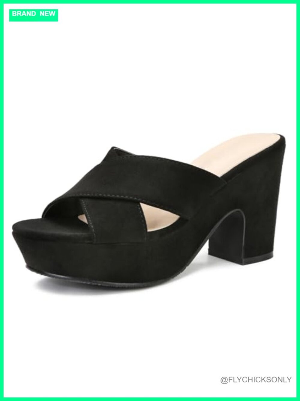 Suede Platform Wedge Sandals Open Toe Slip On Mules
